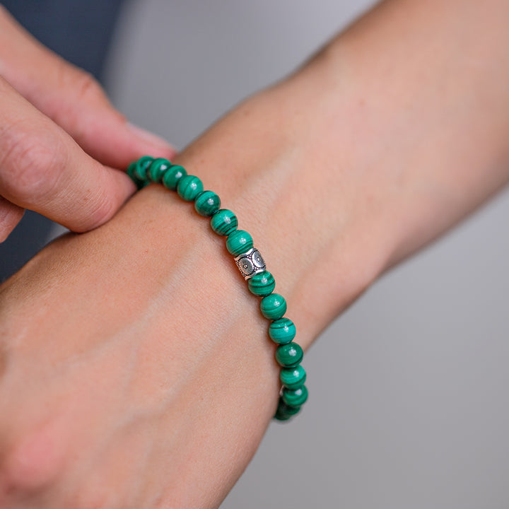 Malachite Gemstone Bracelet 6mm - Djuna Studios