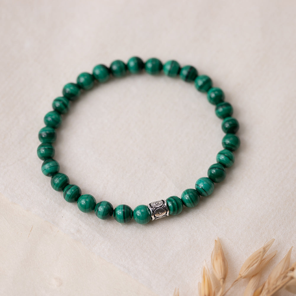 Malachite Gemstone Bracelet 6mm - Djuna Studios