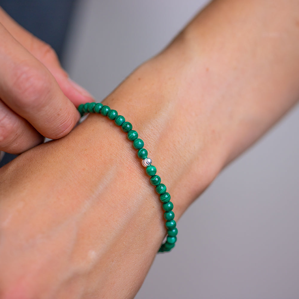 Malachite Gemstone Bracelet 4mm