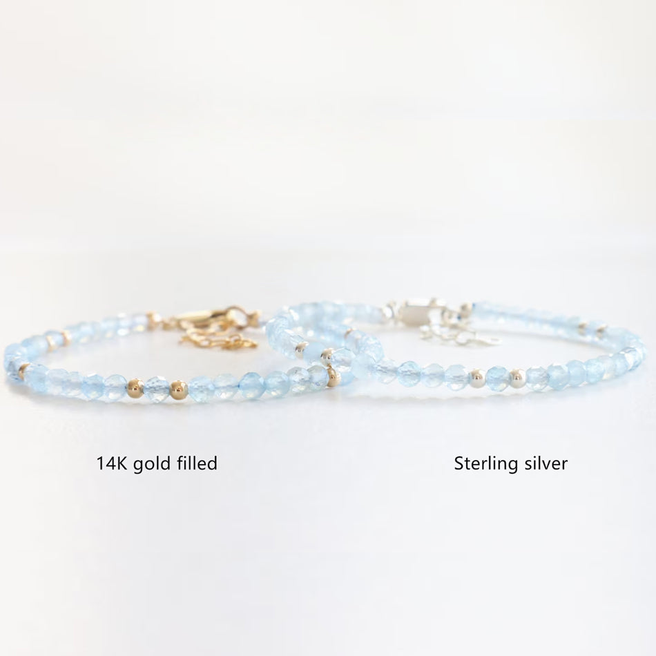 Aquamarine Dainty Bracelet - Djuna Studios