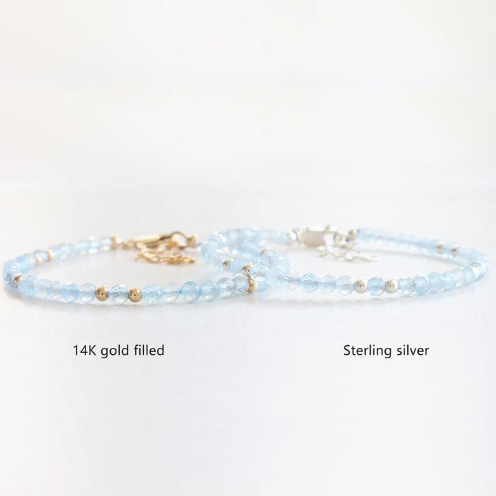Aquamarine Dainty Bracelet - Djuna Studios