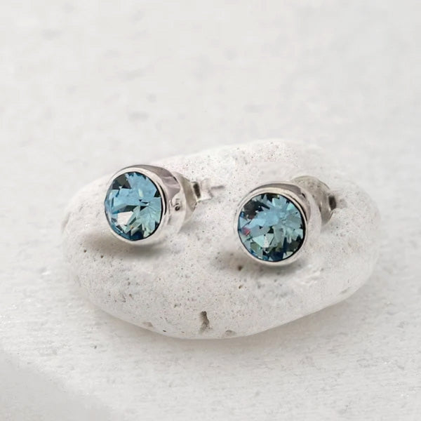 March Birthstone Earrings - Aquamarine Crystal - Djuna Studios