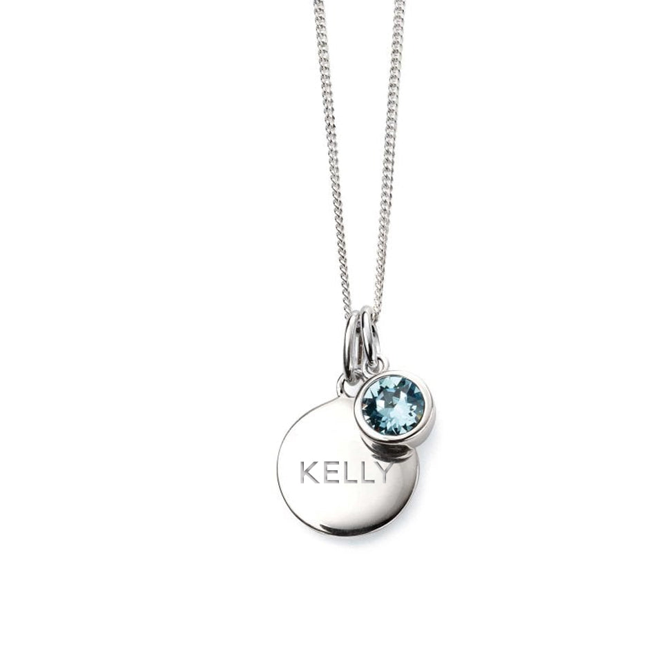 Personalised March Birthstone Necklace - Aquamarine - Djuna Studios