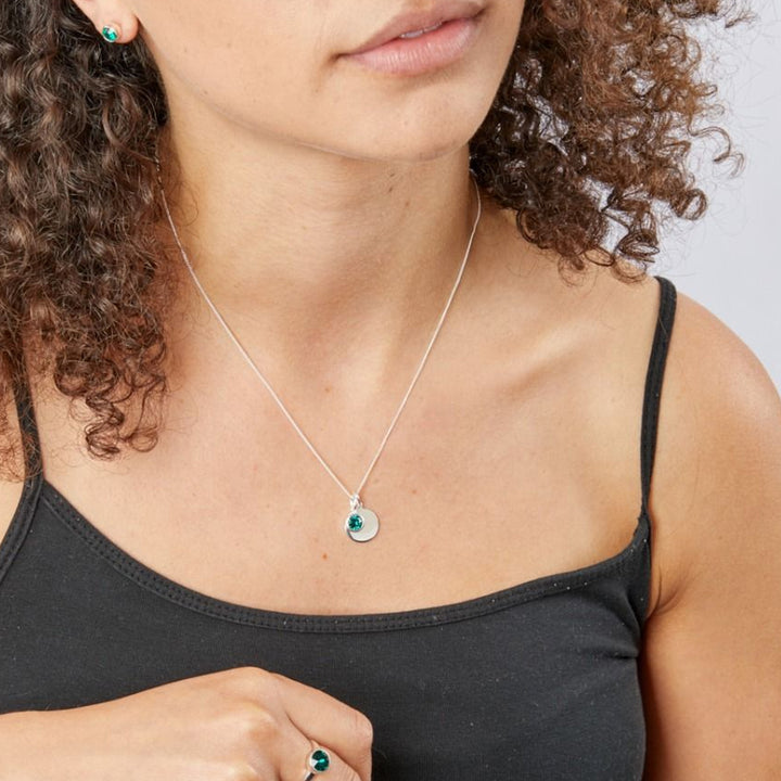 Personalised May Birthstone Necklace - Emerald - Djuna Studios