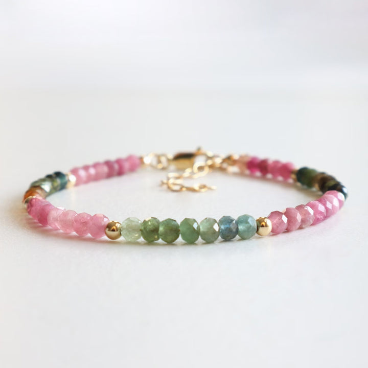 Rainbow Tourmaline Dainty Bracelet - Djuna Studios