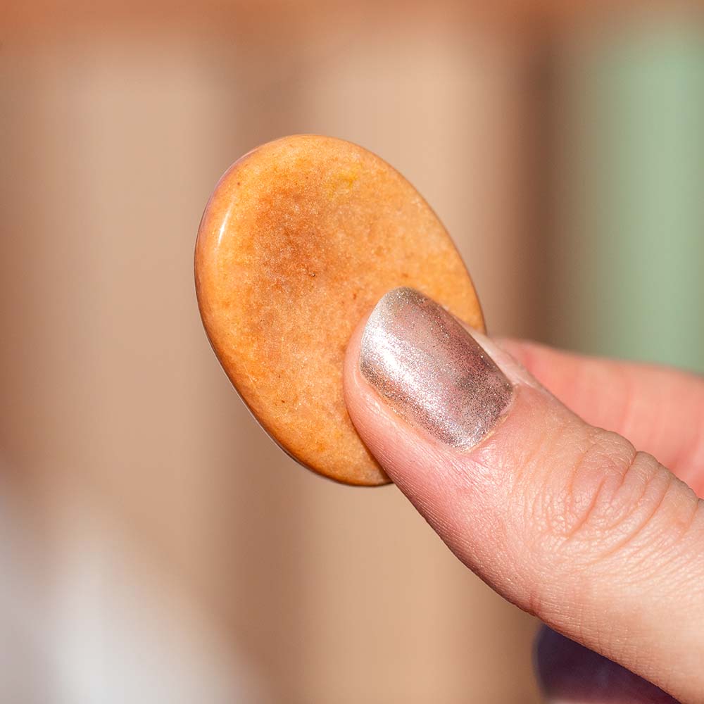 Peach Aventurine Thumb Stone - Djuna Studios