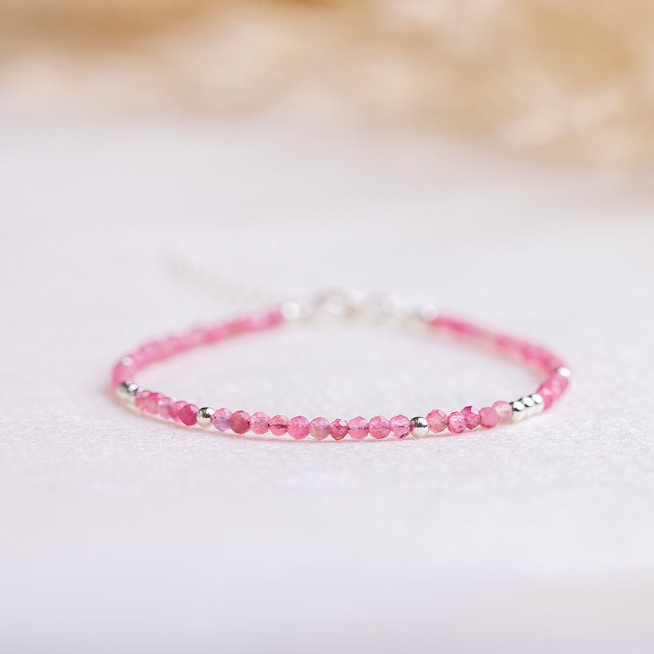 Pink Tourmaline Bracelet - Dainty