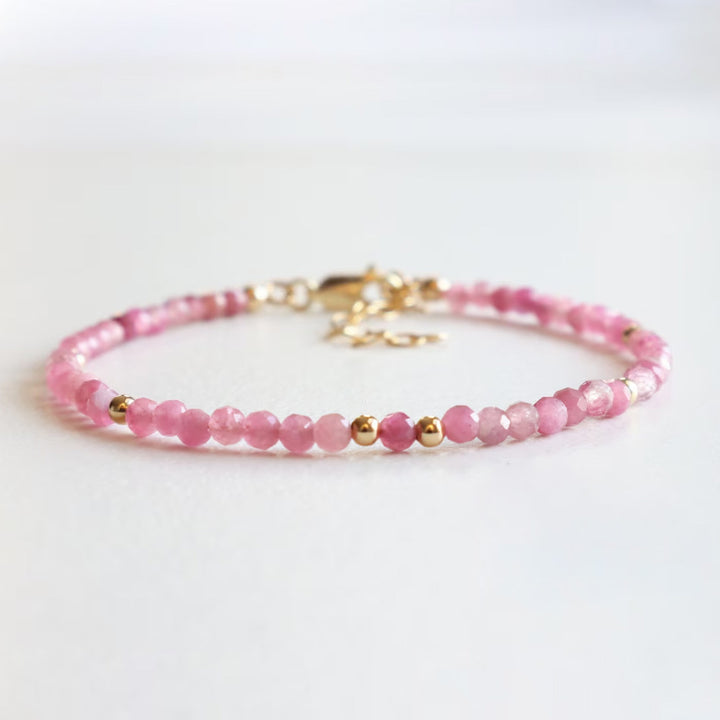 Pink Tourmaline Dainty Bracelet