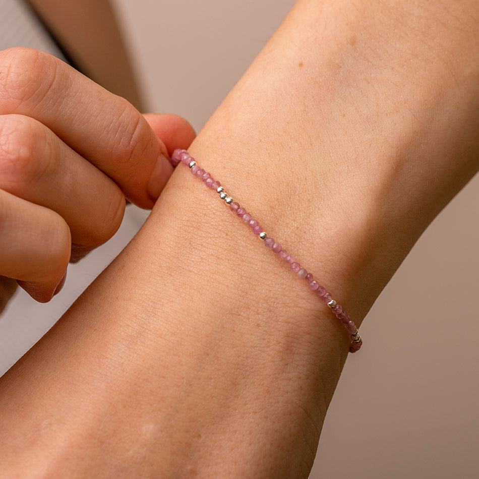 Pink Tourmaline Bracelet - Dainty