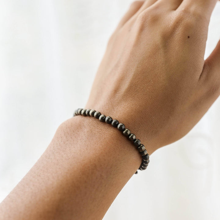 Pyrite Gemstone Bracelet 4mm - Djuna Studios