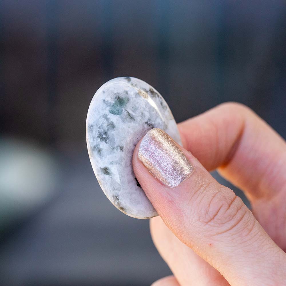 Rainbow Moonstone Thumb Stone - Djuna Studios