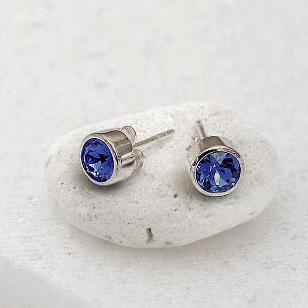 September Birthstone Earrings - Sapphire Crystal - Djuna Studios