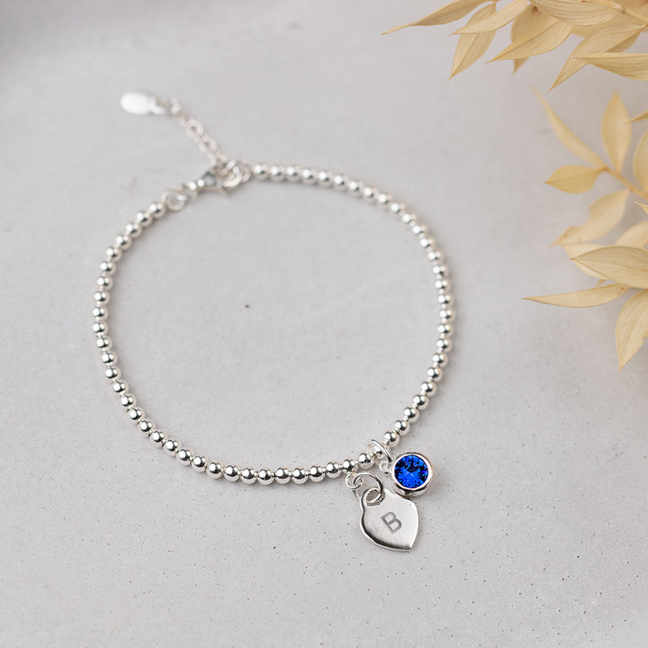 Personalised September Birthstone Bracelet - Sapphire Crystal