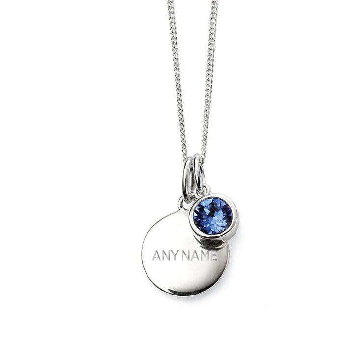 Personalised September Birthstone Necklace - Sapphire - Djuna Studios