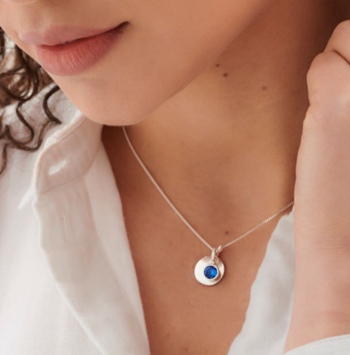 Personalised September Birthstone Necklace - Sapphire - Djuna Studios