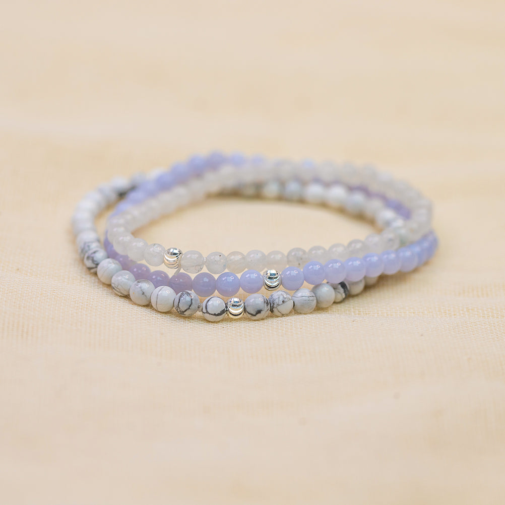 Serenity and grounding healing gemstone bracelet