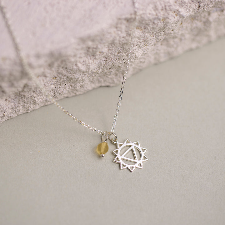 Solar Plexus Chakra Necklace with Citrine Charm