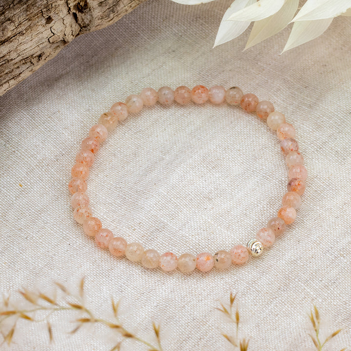 Sunstone Gemstone Bracelet 4mm