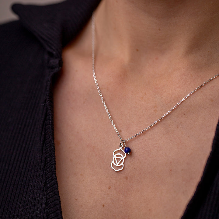Third Eye Chakra Necklace with Lapis Lazuli Charm - Djuna Studios