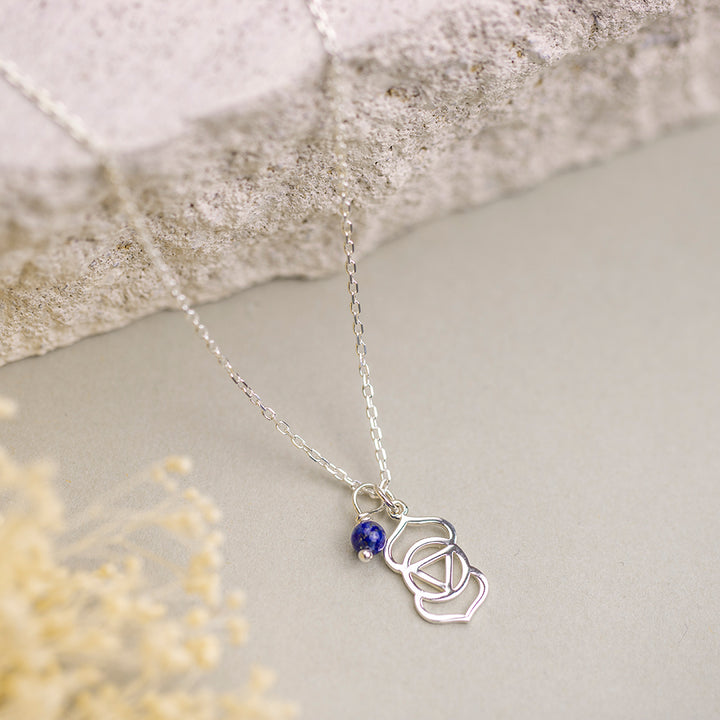 Third Eye Chakra Necklace with Lapis Lazuli Charm - Djuna Studios