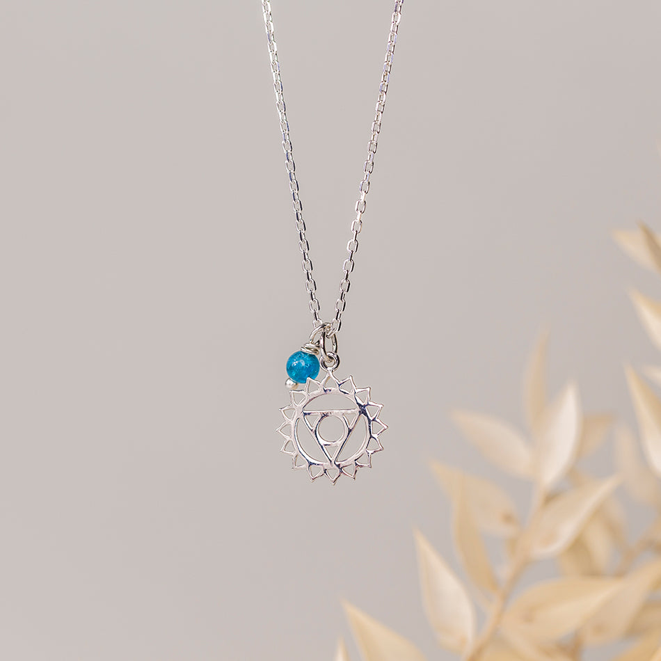 Throat Chakra Necklace with Blue Apatite Charm - Djuna Studios