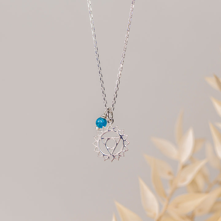 Throat Chakra Necklace with Blue Apatite Charm - Djuna Studios