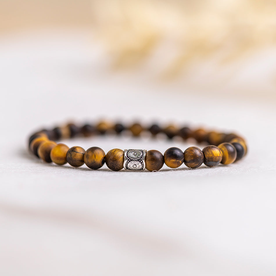 Tiger Eye Gemstone Bracelet 6mm - Djuna Studios