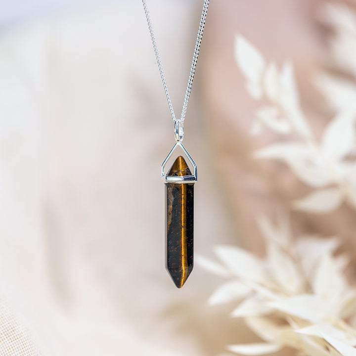 Tiger Eye Sterling Silver Point Pendant - Djuna Studios