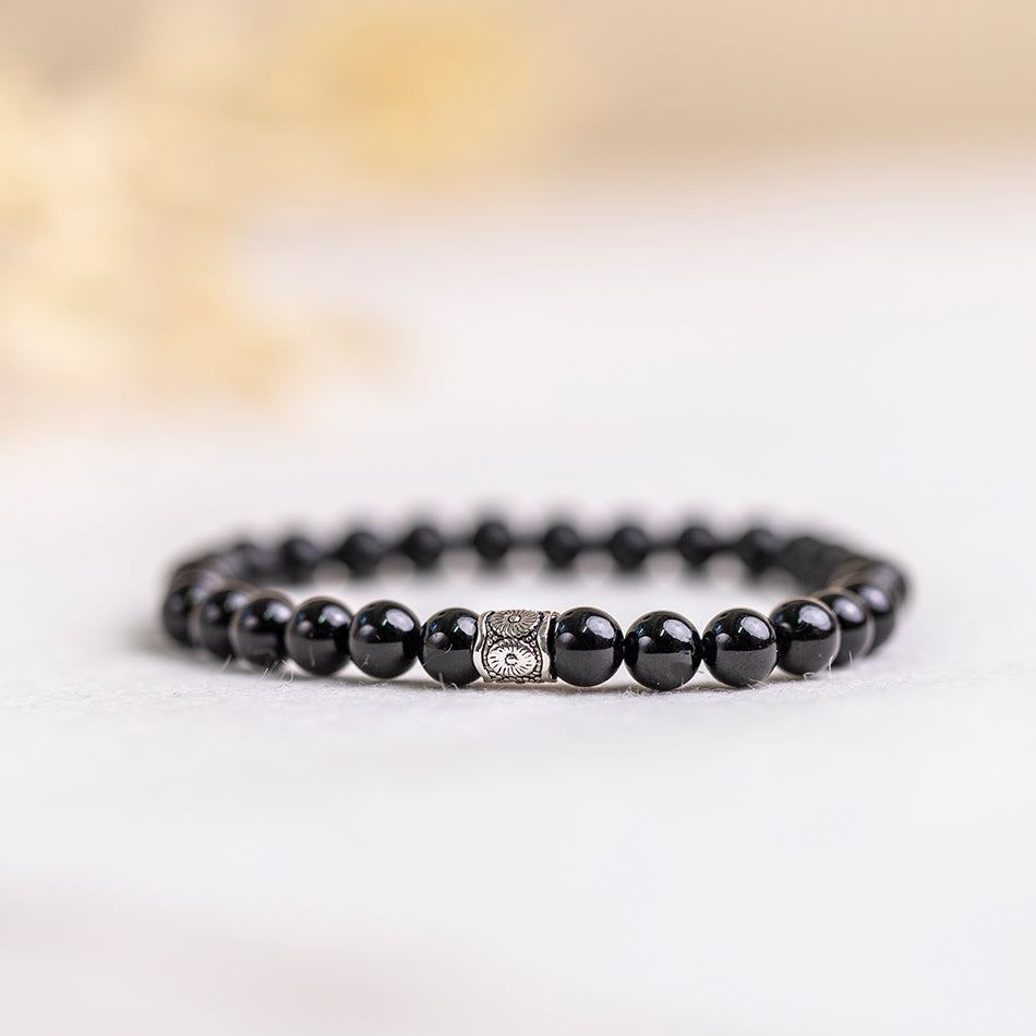 Black Tourmaline Gemstone Bracelet 6mm