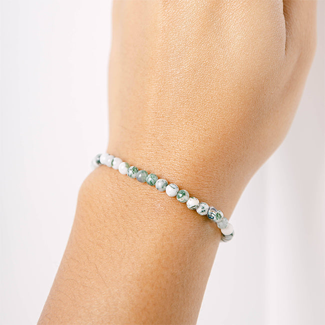 Tree Agate Gemstone Bracelet 4mm - Djuna Studios