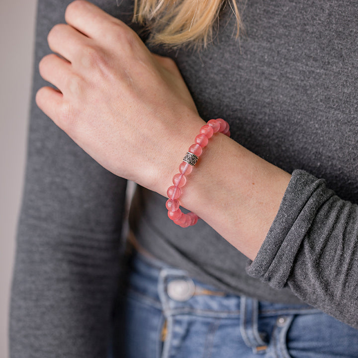 Cherry Quartz Gemstone Bracelet 8mm - Djuna Studios