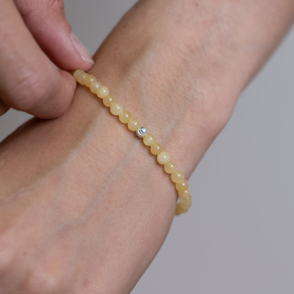 Yellow Calcite Gemstone Bracelet 4mm - Djuna Studios