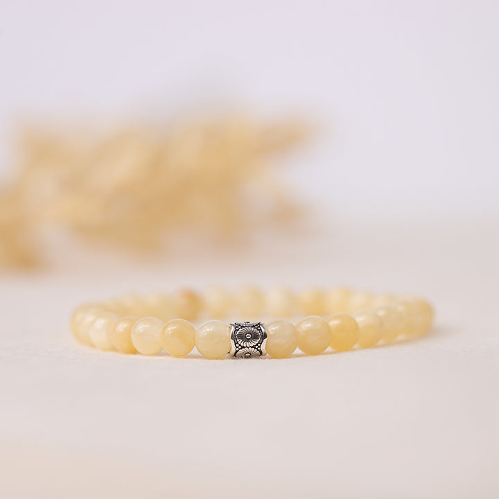 Yellow Calcite Gemstone Bracelet 6mm