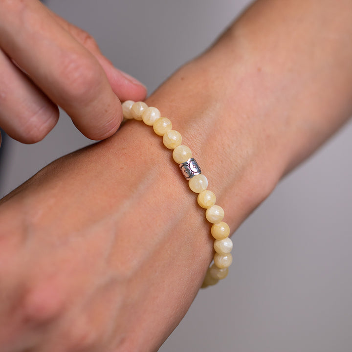 Yellow Calcite Gemstone Bracelet 6mm - Djuna Studios